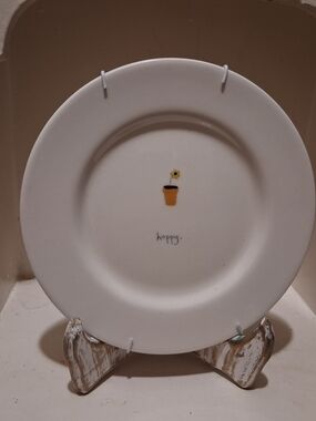 Handmade Beth Mueller "Happy" Plate With Wall Hanger